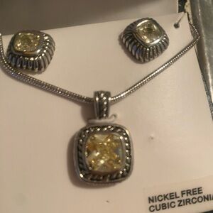 Silver Cubic Zirconia Jewelry Set